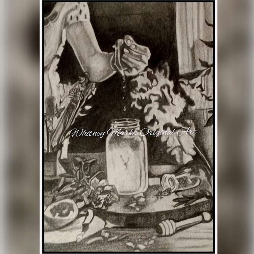 " Sweet Lemonaide" graphite  sketch by Whitney Marks 8x10 glossy print